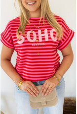 21Jewelz Gestreepte top "SOHO" - roze/rood
