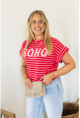 21Jewelz Gestreepte top "SOHO" - roze/rood