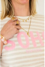21Jewelz Gestreepte top "SOHO" - ecru/beige