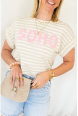 21Jewelz Gestreepte top "SOHO" - ecru/beige