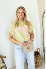 21Jewelz Gestreepte top "SOHO" - lichtroze/groen