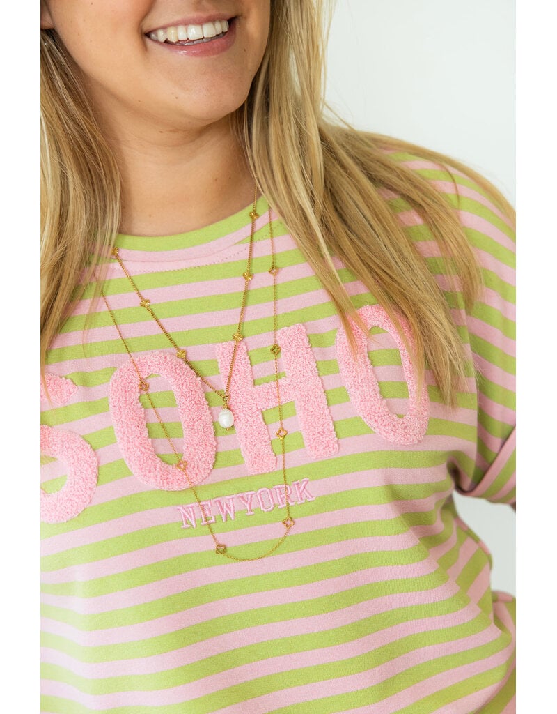 21Jewelz Gestreepte top "SOHO" - lichtroze/groen