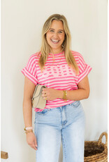 21Jewelz Gestreepte top "SOHO" - lichtroze/roze