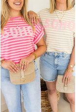 21Jewelz Gestreepte top "SOHO" - lichtroze/roze
