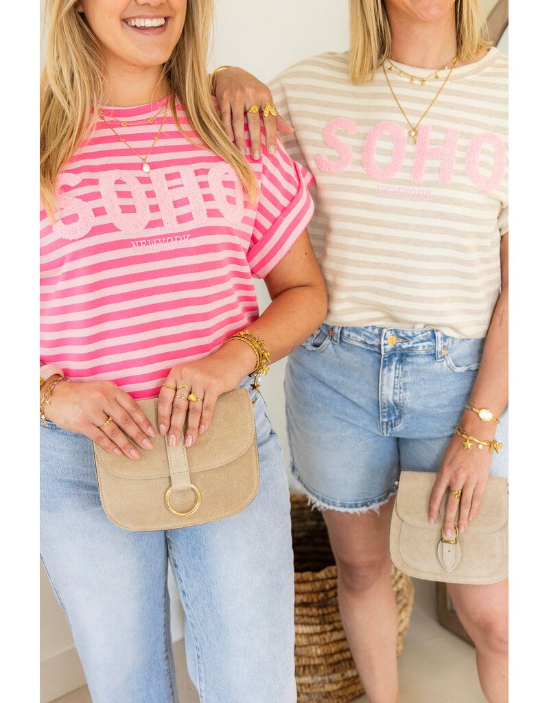 21Jewelz Gestreepte top "SOHO" - lichtroze/roze
