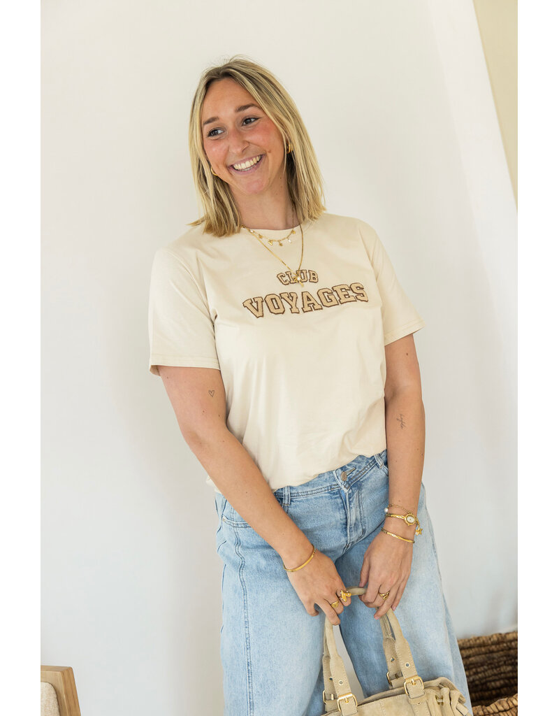 21Jewelz T-shirt "Club Voyage" - beige