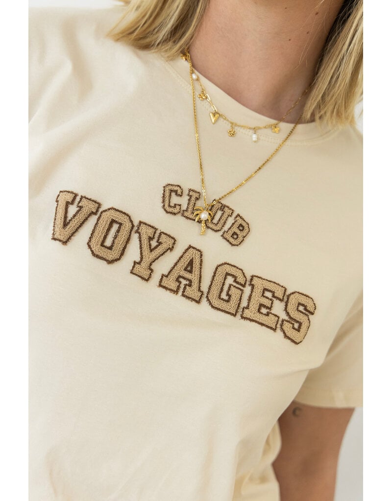 21Jewelz T-shirt "Club Voyage" - beige