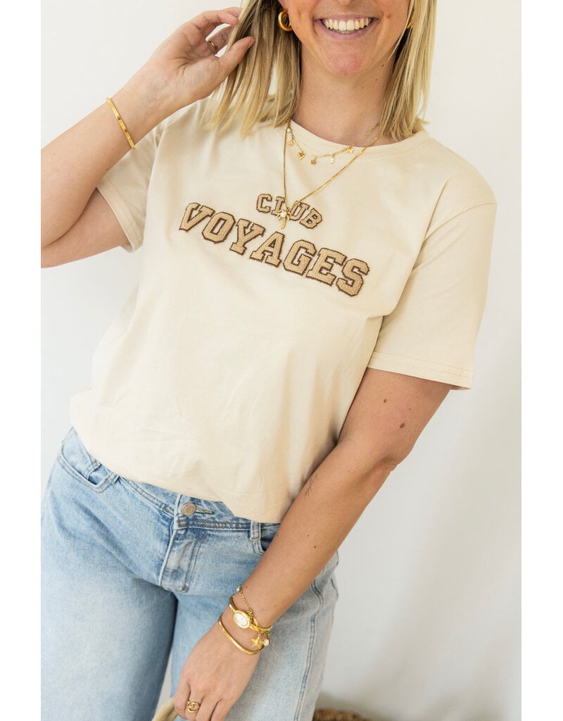 21Jewelz T-shirt "Club Voyage" - beige