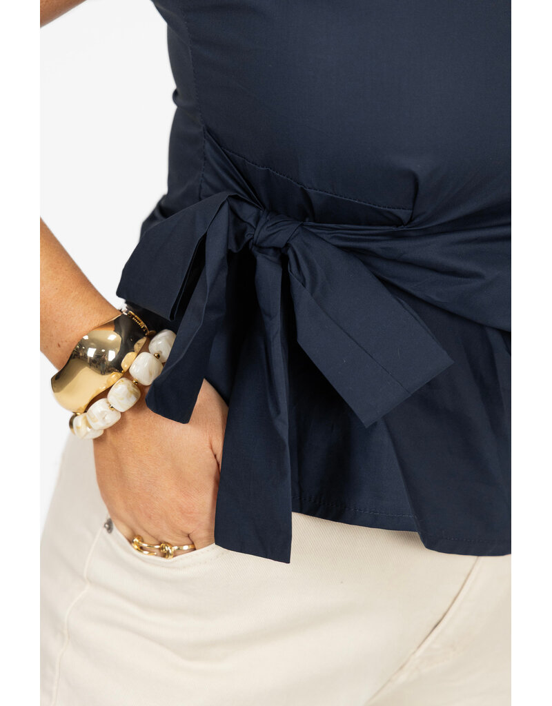 21Jewelz Losvallend blousje met strik - blauw