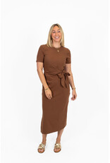 21Jewelz Midi jurk met strik detail - bruin
