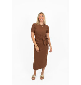 21Jewelz Midi jurk met strik detail - bruin