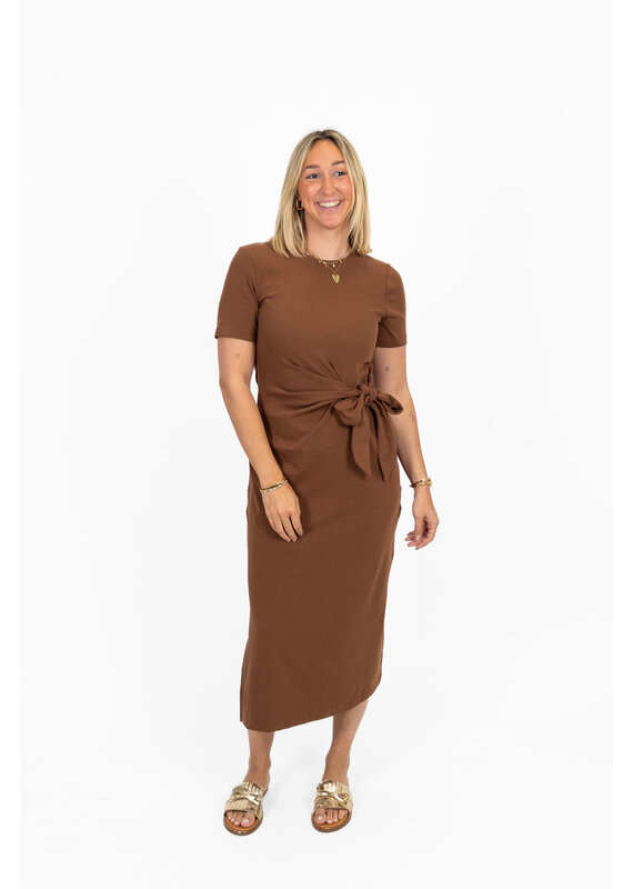 21Jewelz Midi jurk met strik detail - bruin