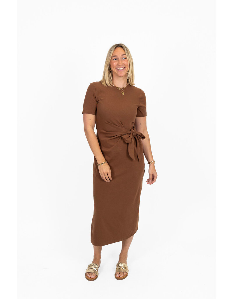 21Jewelz Midi jurk met strik detail - bruin