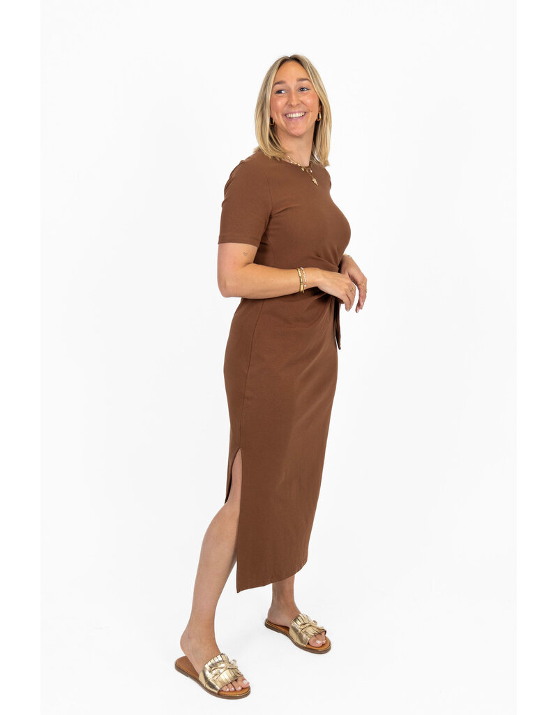 21Jewelz Midi jurk met strik detail - bruin