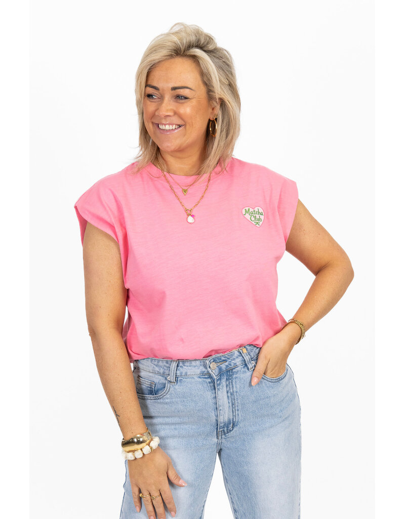 21Jewelz T-shirt matcha - roze
