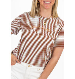 21Jewelz Gestreept shirtje Saint Tropez - bruin/ecru