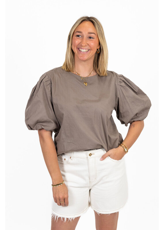 21Jewelz Pofmouw top - taupe