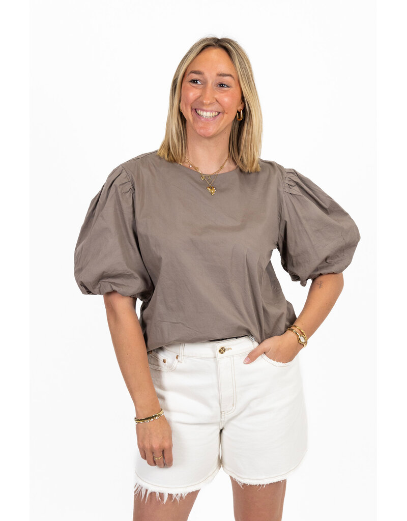 21Jewelz Pofmouw top - taupe