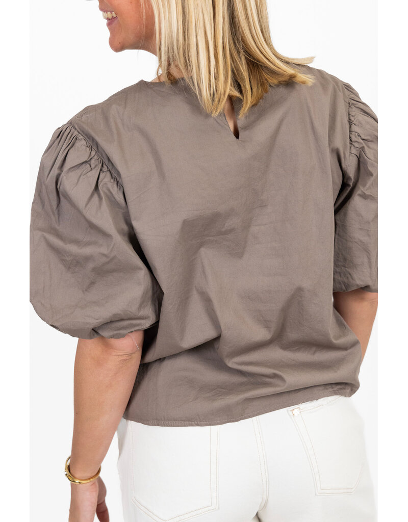21Jewelz Pofmouw top - taupe