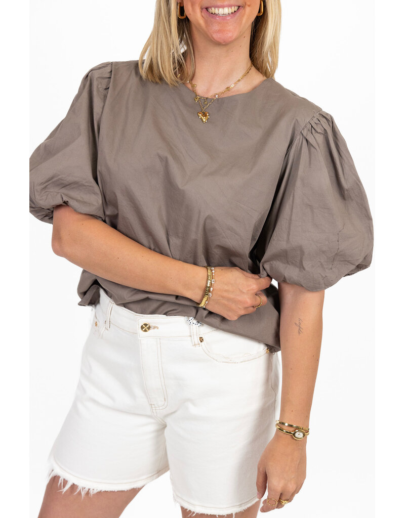21Jewelz Pofmouw top - taupe