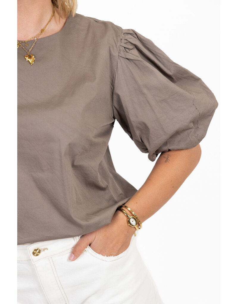 21Jewelz Pofmouw top - taupe