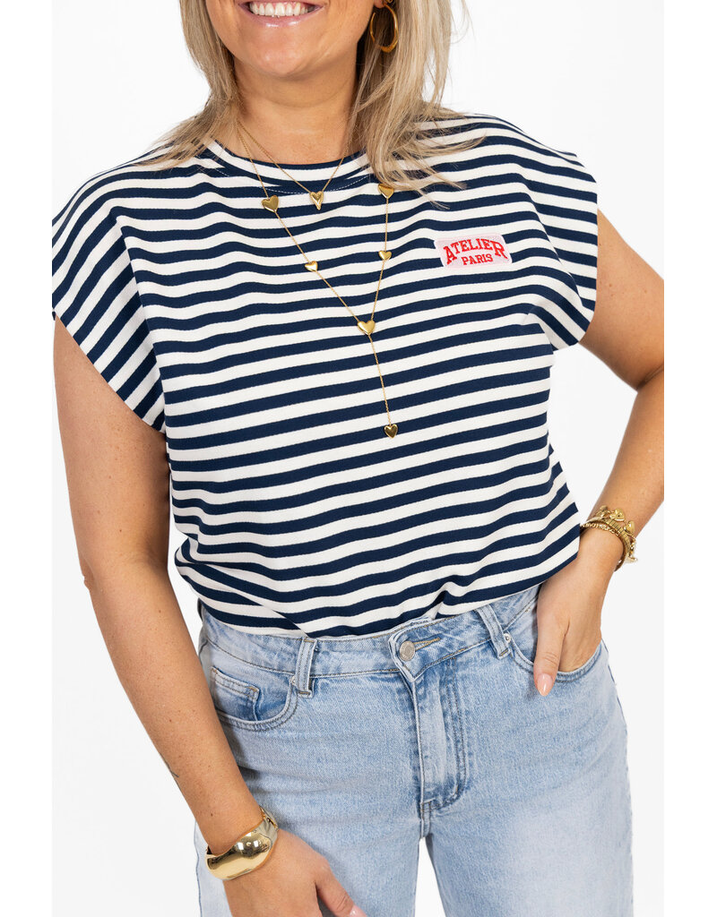 21Jewelz Atelier t-shirt gestreept - blauw