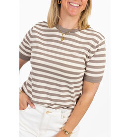 21Jewelz Streep truitje - taupe/ecru