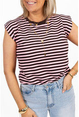 21Jewelz Mouwloos shirt gestreept - bruin/roze