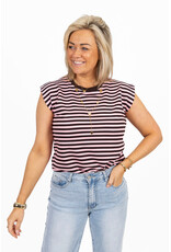 21Jewelz Mouwloos shirt gestreept - bruin/roze