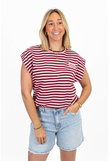 21Jewelz Atelier t-shirt gestreept - bordeaux