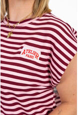 21Jewelz Atelier t-shirt gestreept - bordeaux