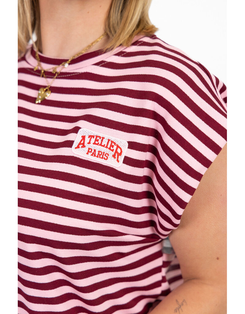21Jewelz Atelier t-shirt gestreept - bordeaux