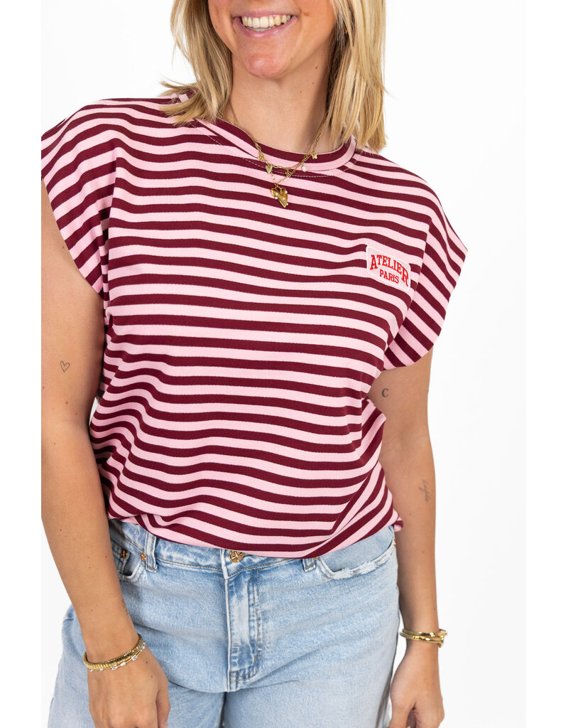 21Jewelz Atelier t-shirt gestreept - bordeaux