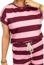 21Jewelz Co-ord set gestreept - roze/bordeaux