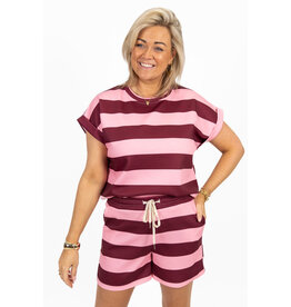 21Jewelz Co-ord set gestreept - roze/bordeaux