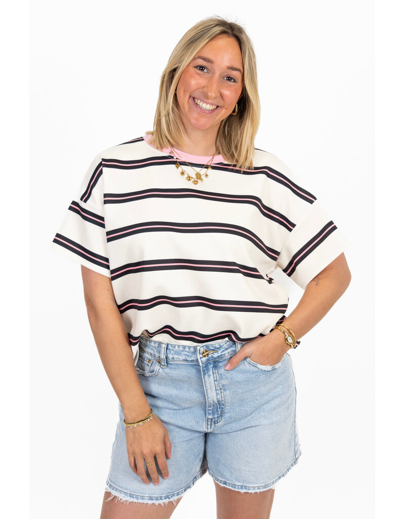 21Jewelz Sweatshirt gestreept - roze/blauw