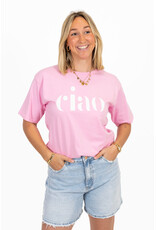 21Jewelz T-shirt "ciao" - roze/wit