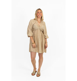 21Jewelz Mousseline jurkje met lange mouw - beige