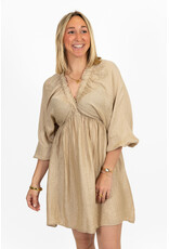 21Jewelz Mousseline jurkje met lange mouw - beige