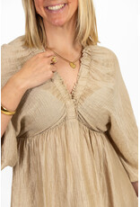 21Jewelz Mousseline jurkje met lange mouw - beige