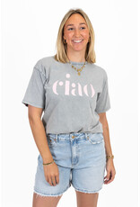 21Jewelz T-shirt "ciao" - grijs/roze