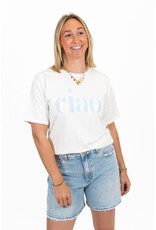 21Jewelz T-shirt "ciao" - wit/blauw
