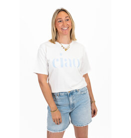 21Jewelz T-shirt "ciao" - wit/blauw