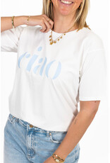21Jewelz T-shirt "ciao" - wit/blauw