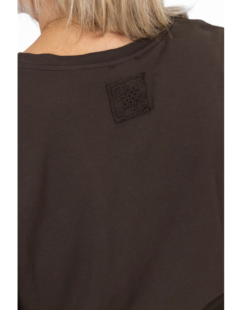 21Jewelz Shirt met kanten mouwen - bruin