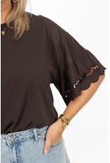 21Jewelz Shirt met kanten mouwen - bruin