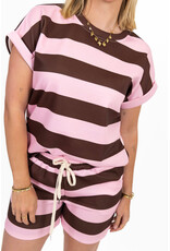 21Jewelz Co-ord set gestreept - roze/bruin