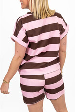 21Jewelz Co-ord set gestreept - roze/bruin