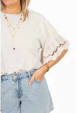 21Jewelz Shirt met kanten mouwen - beige