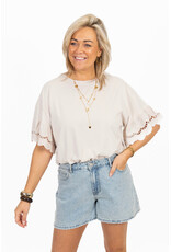 21Jewelz Shirt met kanten mouwen - beige